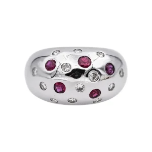 Bague Boule Or blanc Diamant, Rubis