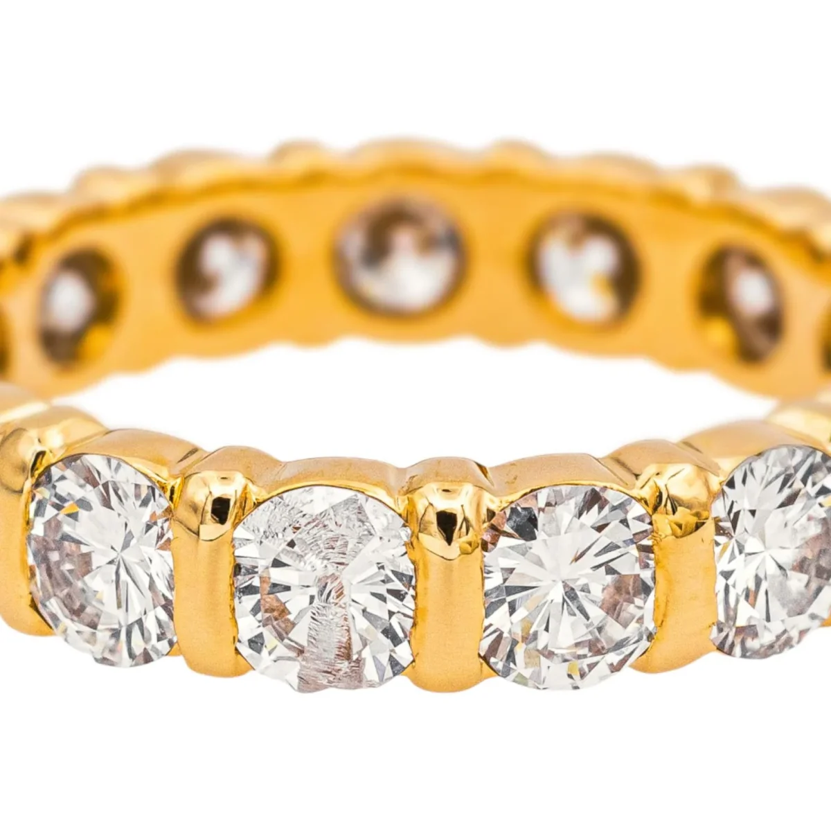 Bague Alliance américaine Or jaune Diamant – Image 5