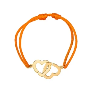 Dinh van Bracelet Cordon Double cœur Or jaune