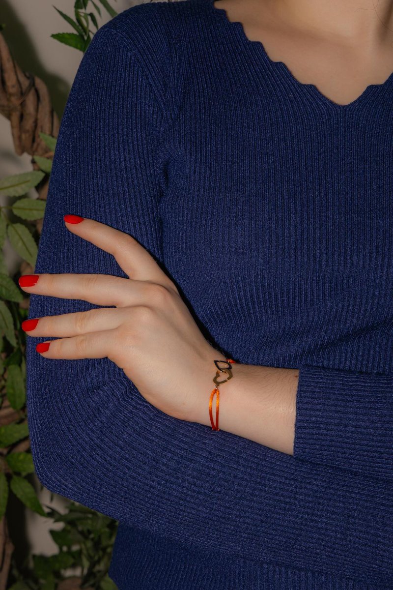 Dinh van Bracelet Cordon Double cœur Or jaune – Image 3