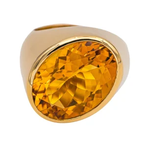 Dinh van Bague  Or jaune Citrine