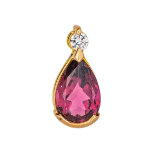 Pendentif Or rose Tourmaline, Diamant