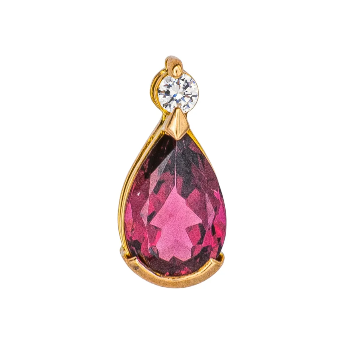 Pendentif Or rose Tourmaline, Diamant – Image 2