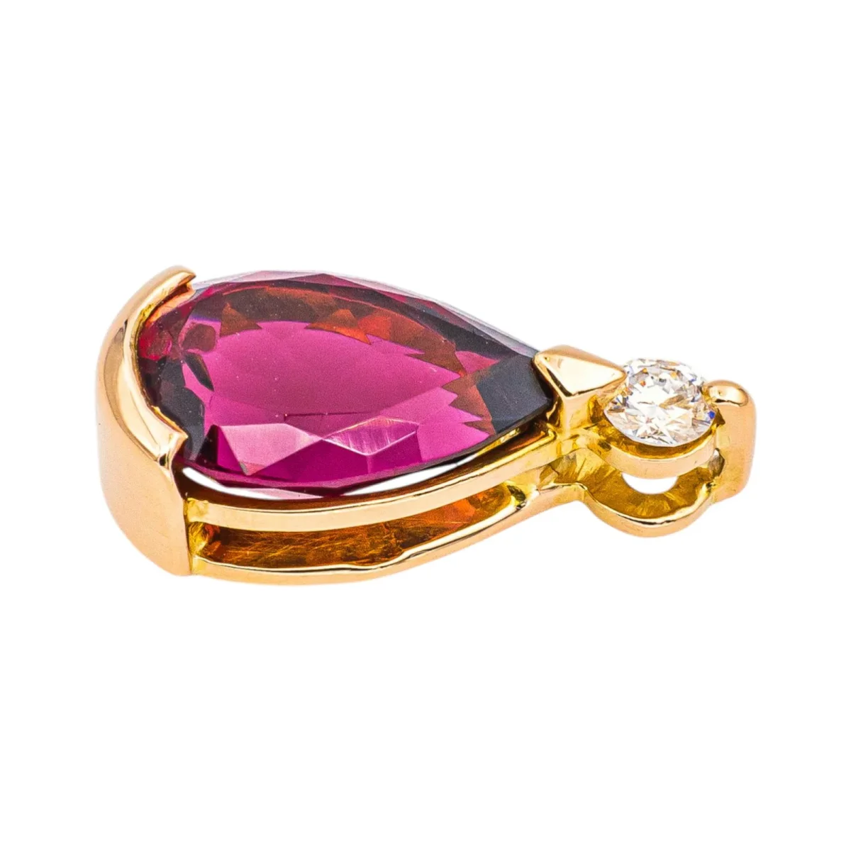 Pendentif Or rose Tourmaline, Diamant – Image 3