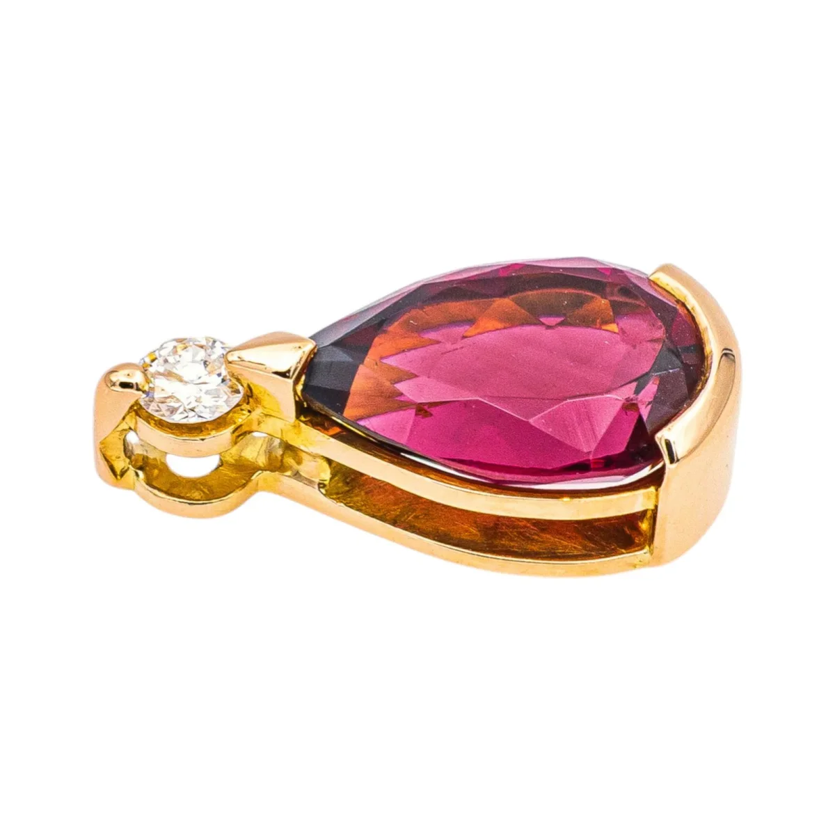 Pendentif Or rose Tourmaline, Diamant – Image 4
