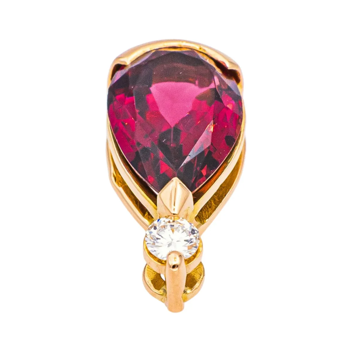 Pendentif Or rose Tourmaline, Diamant – Image 6
