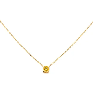 Dinh van Collier Cube Or jaune Saphir jaune