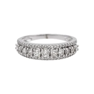Bague Bandeau Or blanc Diamant