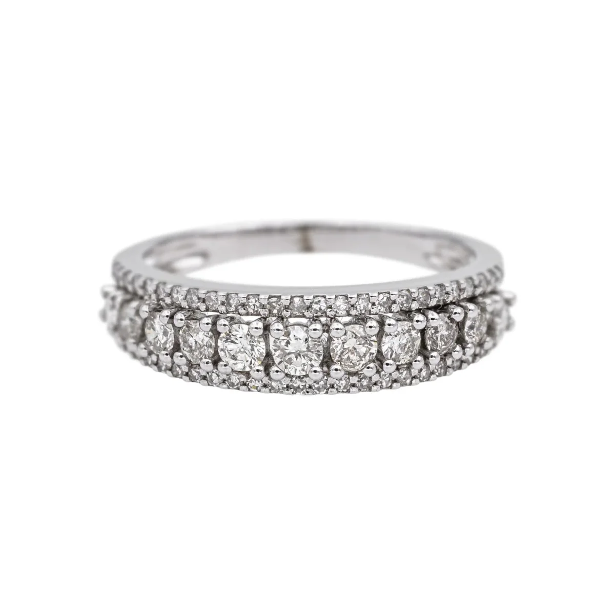 Bague Bandeau Or blanc Diamant