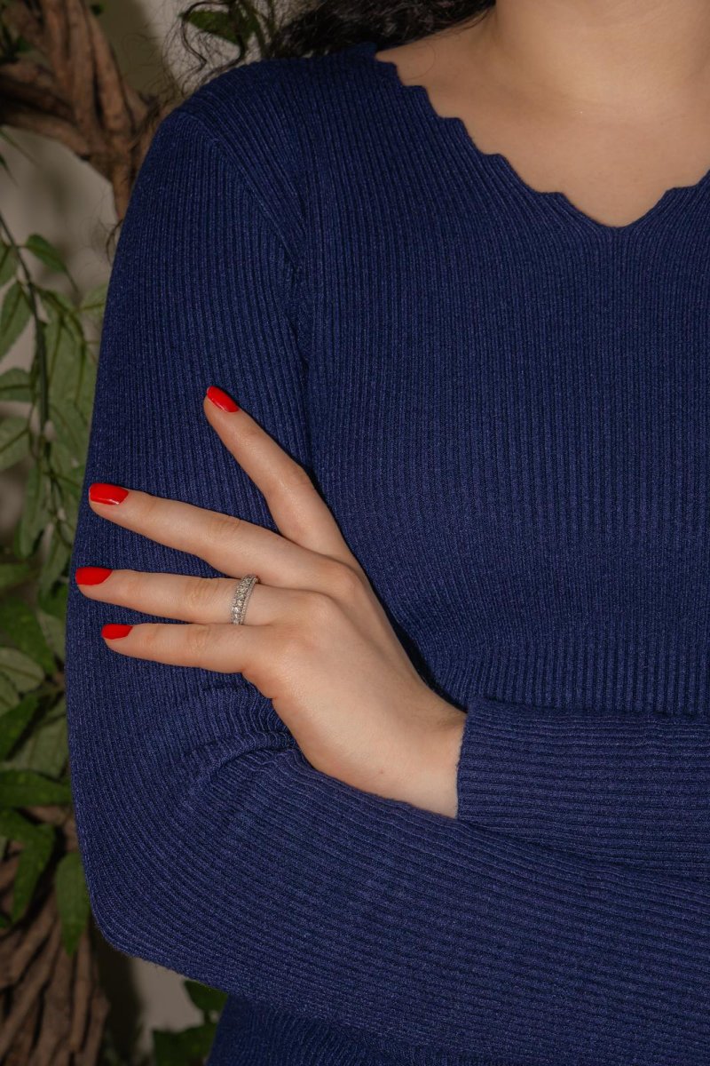 Bague Bandeau Or blanc Diamant – Image 3