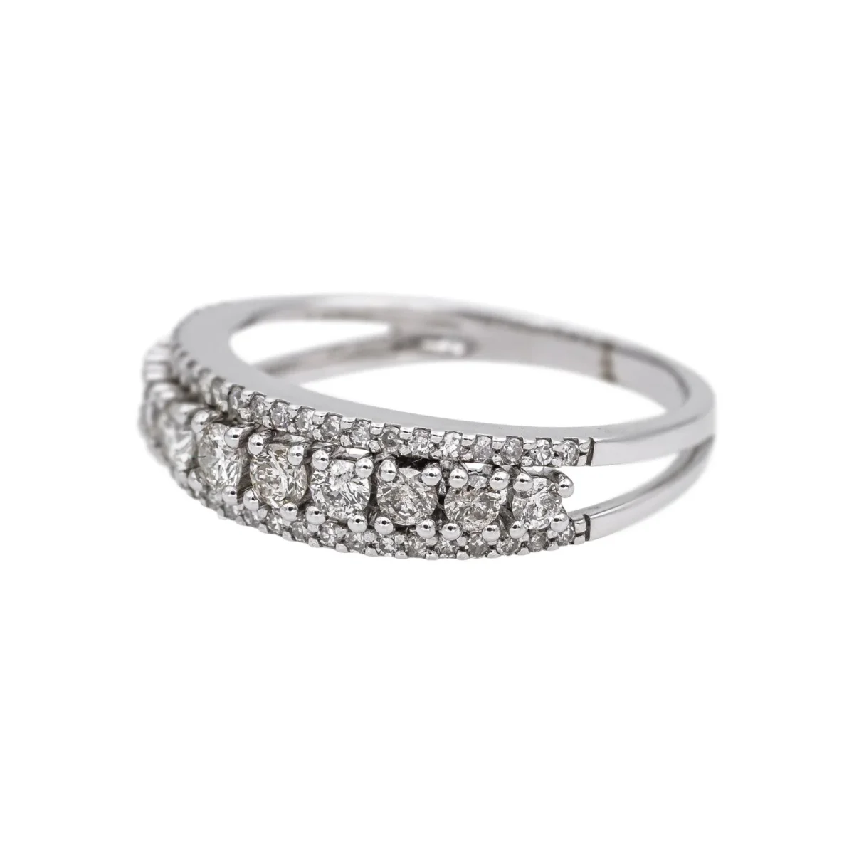 Bague Bandeau Or blanc Diamant – Image 5