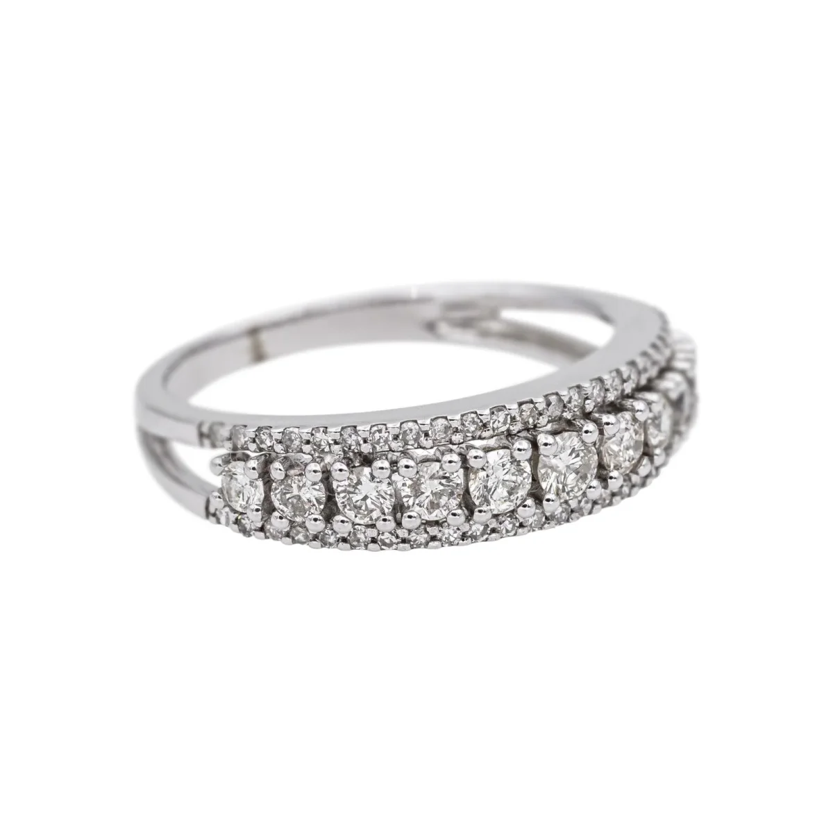 Bague Bandeau Or blanc Diamant – Image 7