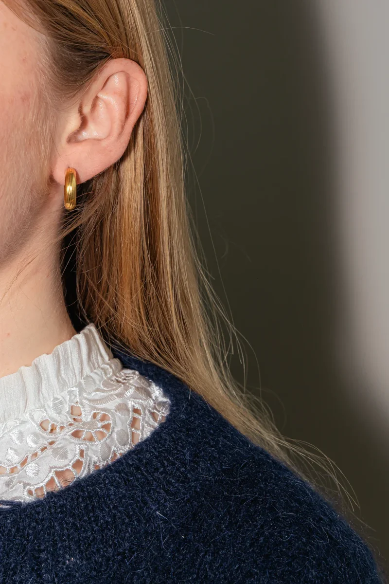 Boucles d'oreilles Créoles Or jaune – Image 3