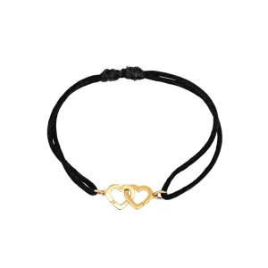 Dinh van Bracelet Cordon Double cœur Or jaune
