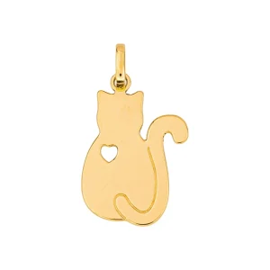 Pendentif Chat Or jaune