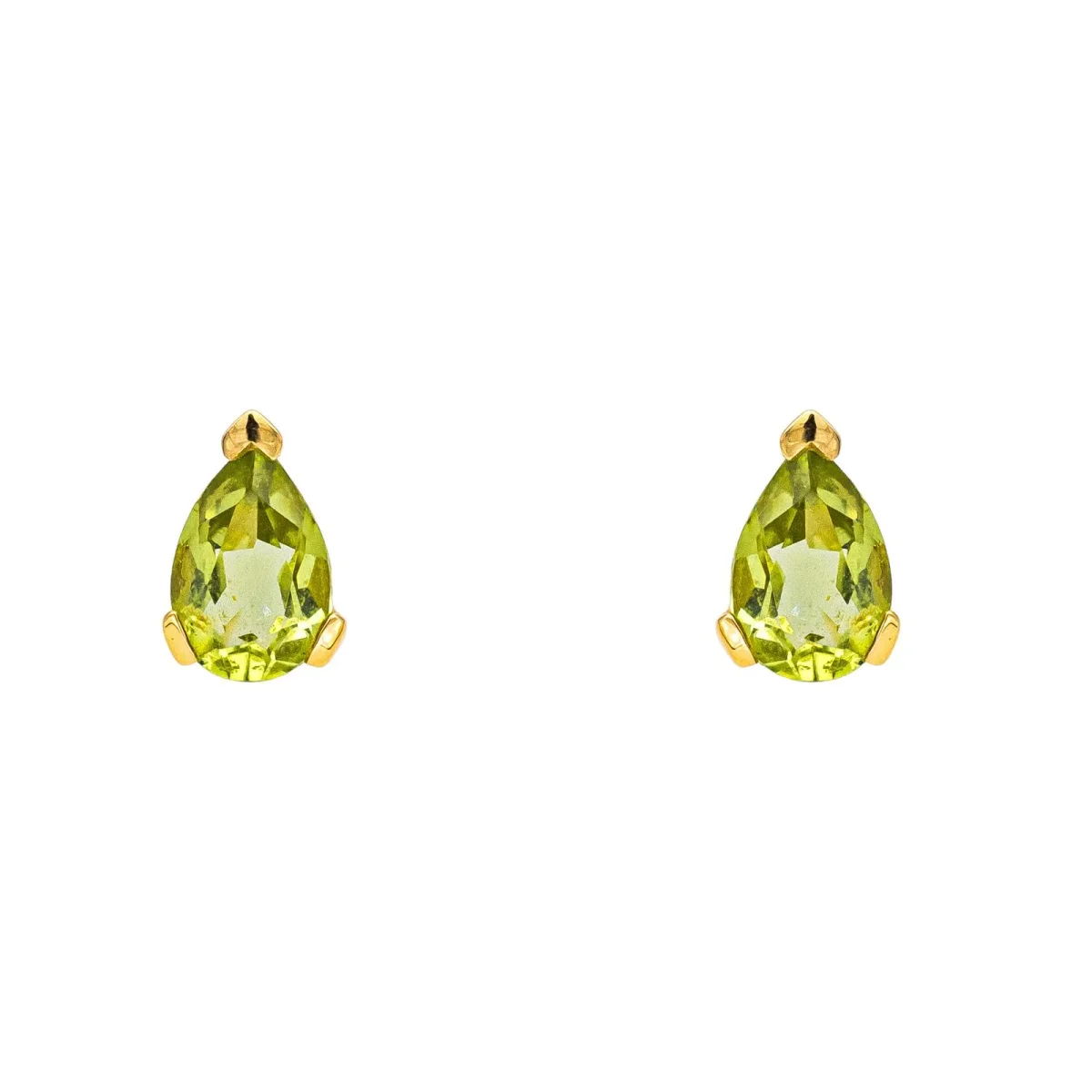 Boucles d'oreilles Puces Or jaune Péridot – Image 2