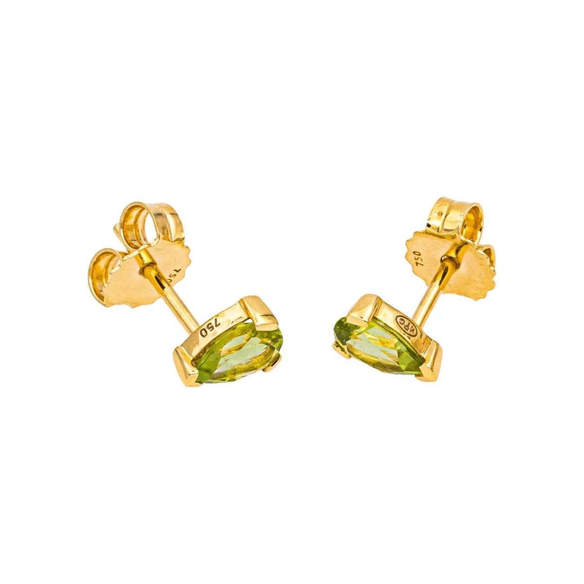 Boucles d'oreilles Puces Or jaune Péridot – Image 4