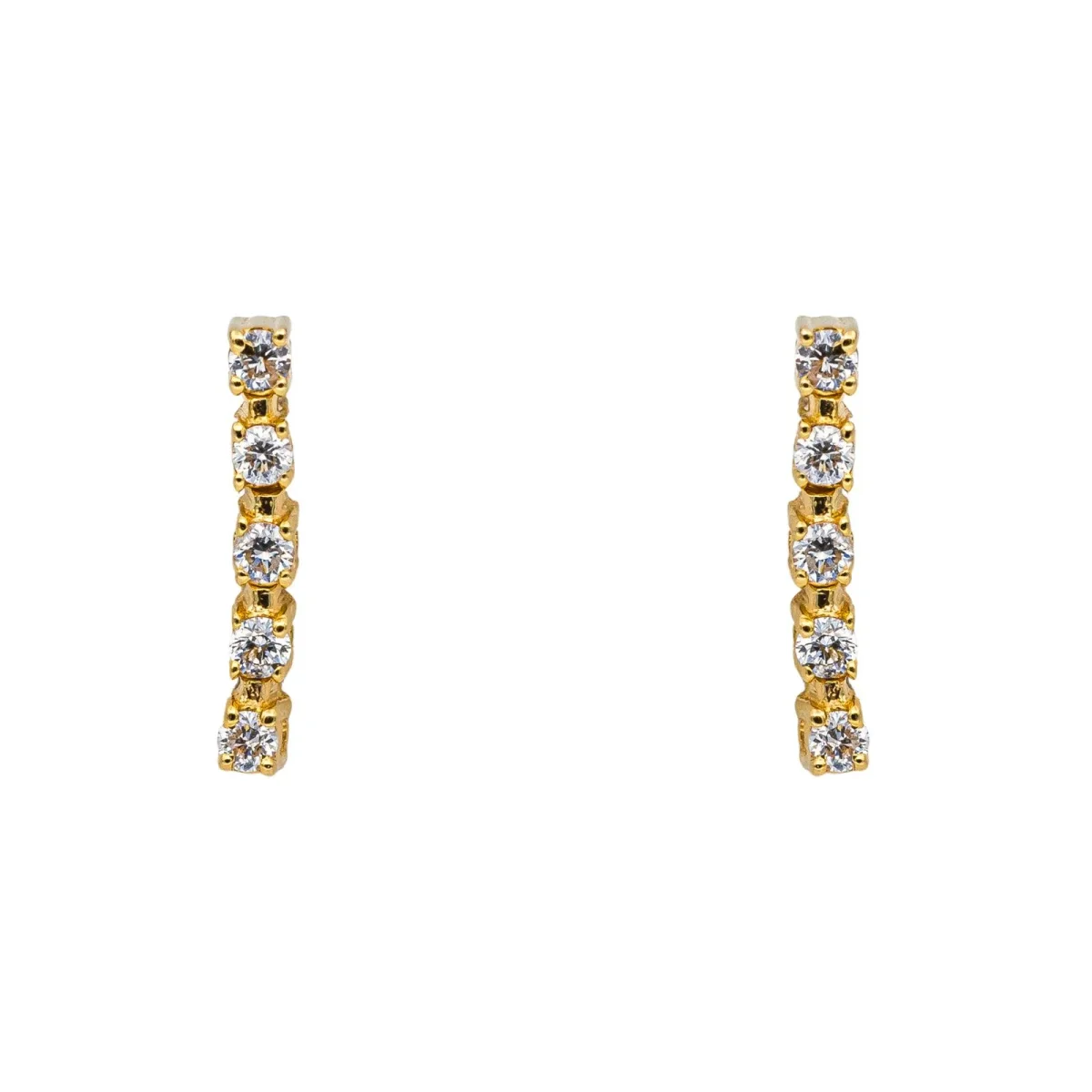 Boucles d'oreilles Puces Or jaune Diamant – Image 2