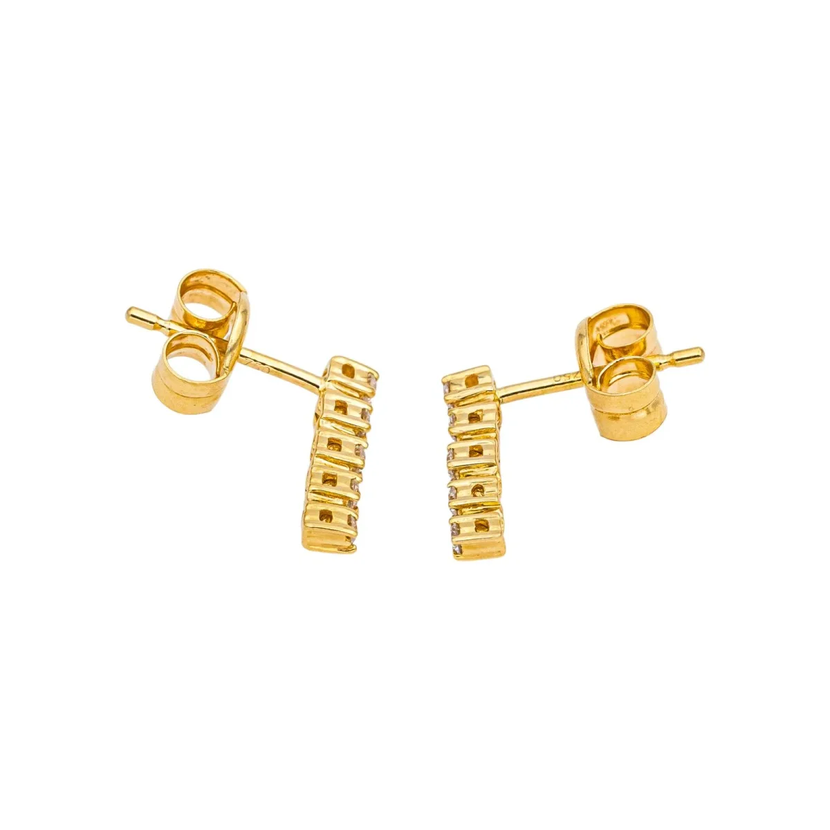 Boucles d'oreilles Puces Or jaune Diamant – Image 5
