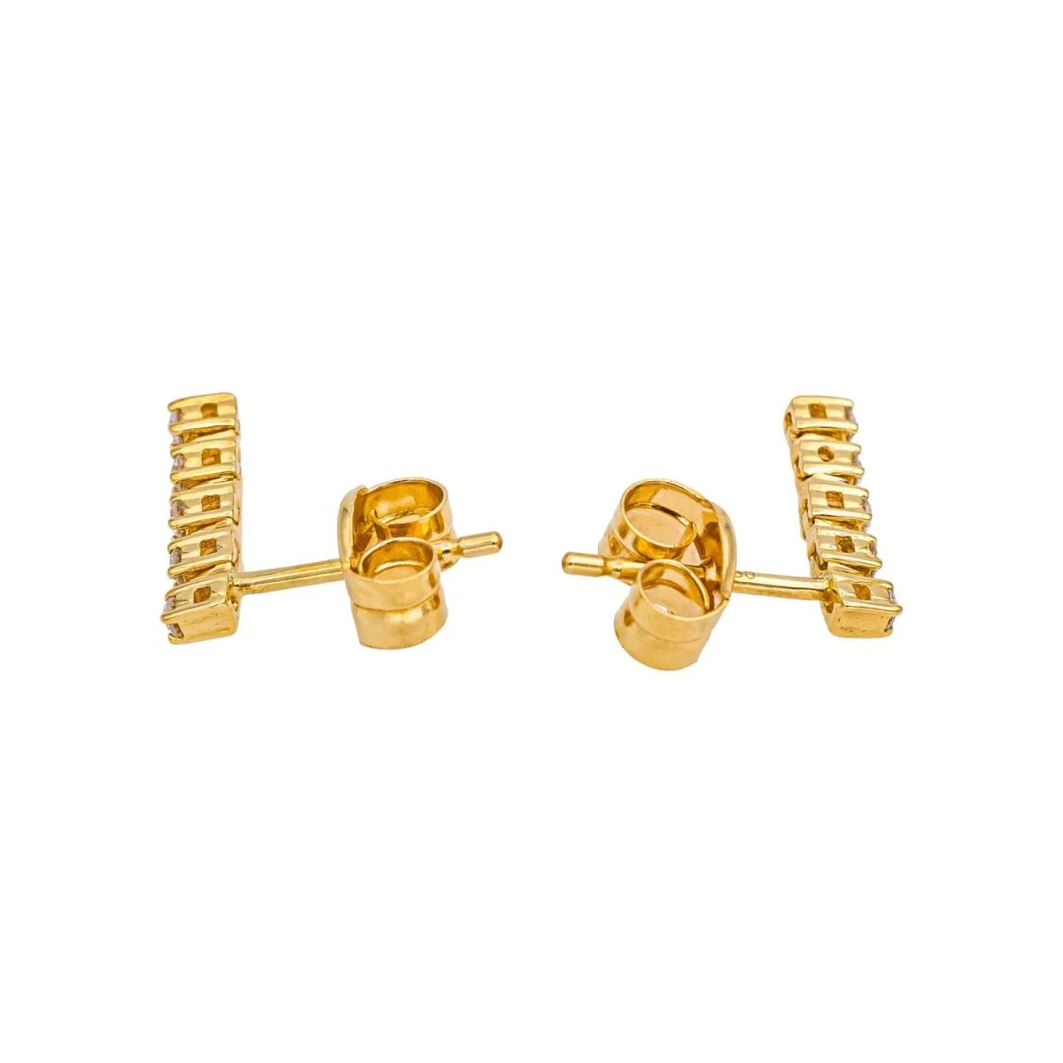 Boucles d'oreilles Puces Or jaune Diamant – Image 7