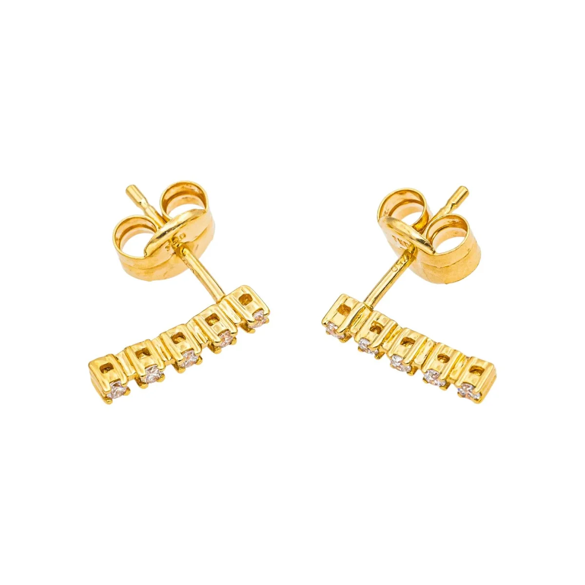 Boucles d'oreilles Puces Or jaune Diamant – Image 8