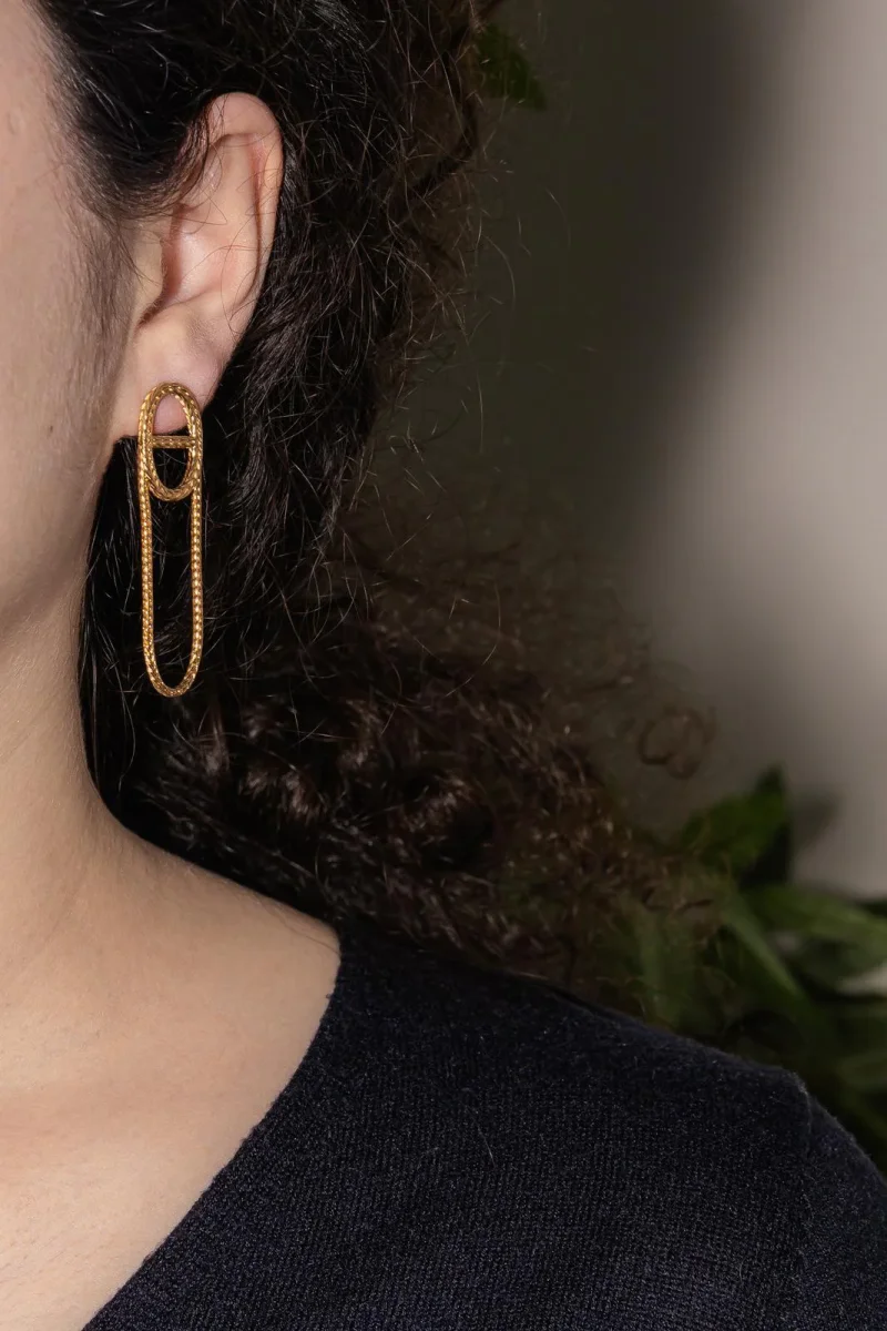 Hermès Boucles d'oreilles Pendantes Chaîne d'ancre Or jaune – Image 3
