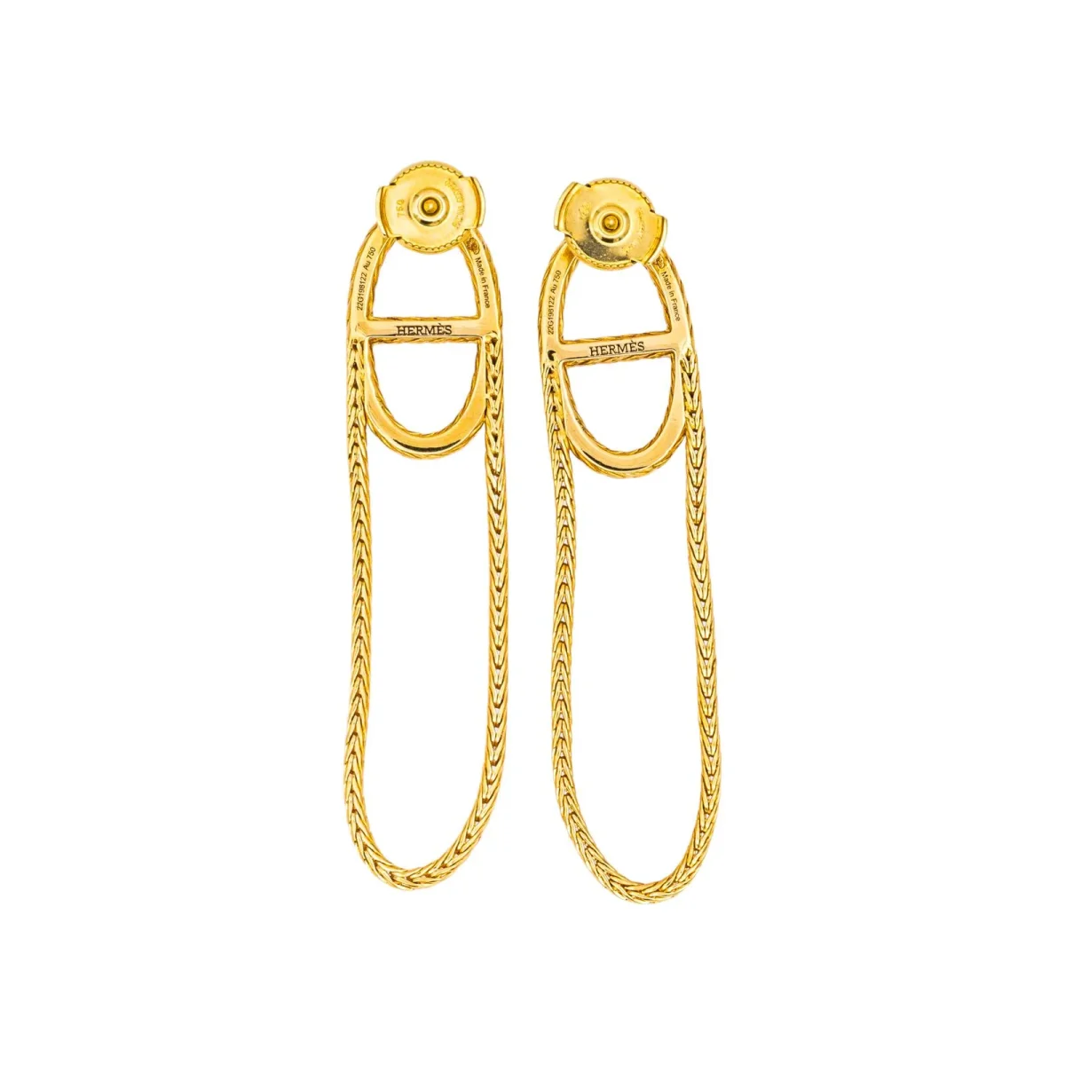 Hermès Boucles d'oreilles Pendantes Chaîne d'ancre Or jaune – Image 7