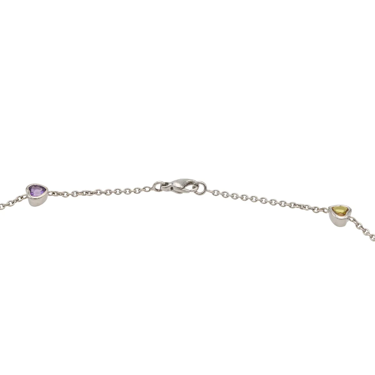 Collier Sautoir Or blanc Saphir, Améthyste, Aigue marine – Image 6