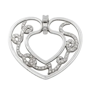 Repossi Pendentif Coeur Love Or blanc Diamant