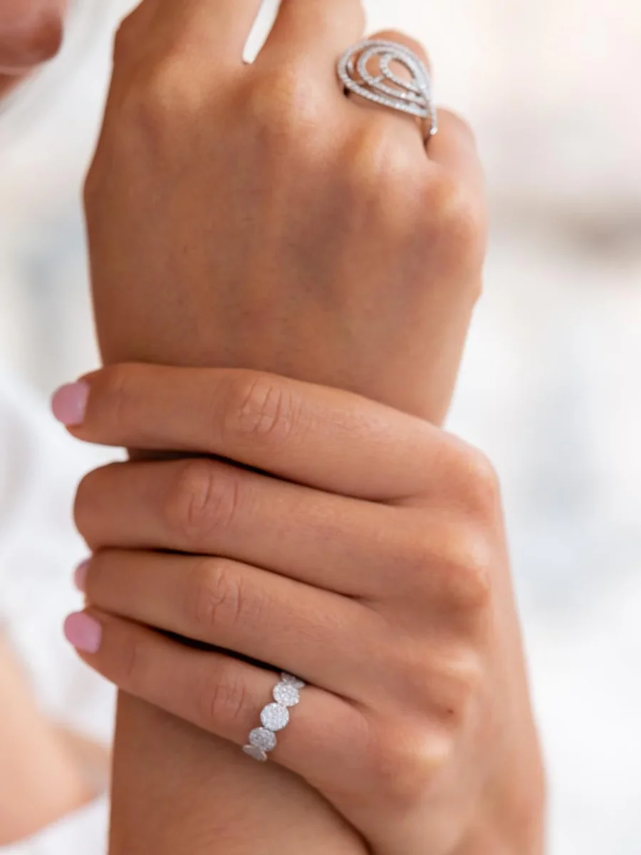 Djula Bague Or blanc Diamant – Image 3