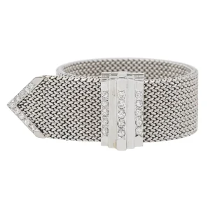 Bracelet Manchette Or blanc Diamant