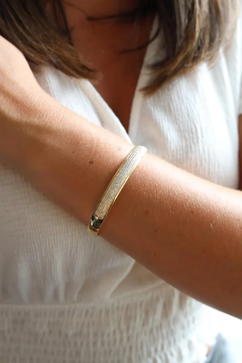 Bracelet Jonc Or jaune Diamant – Image 3