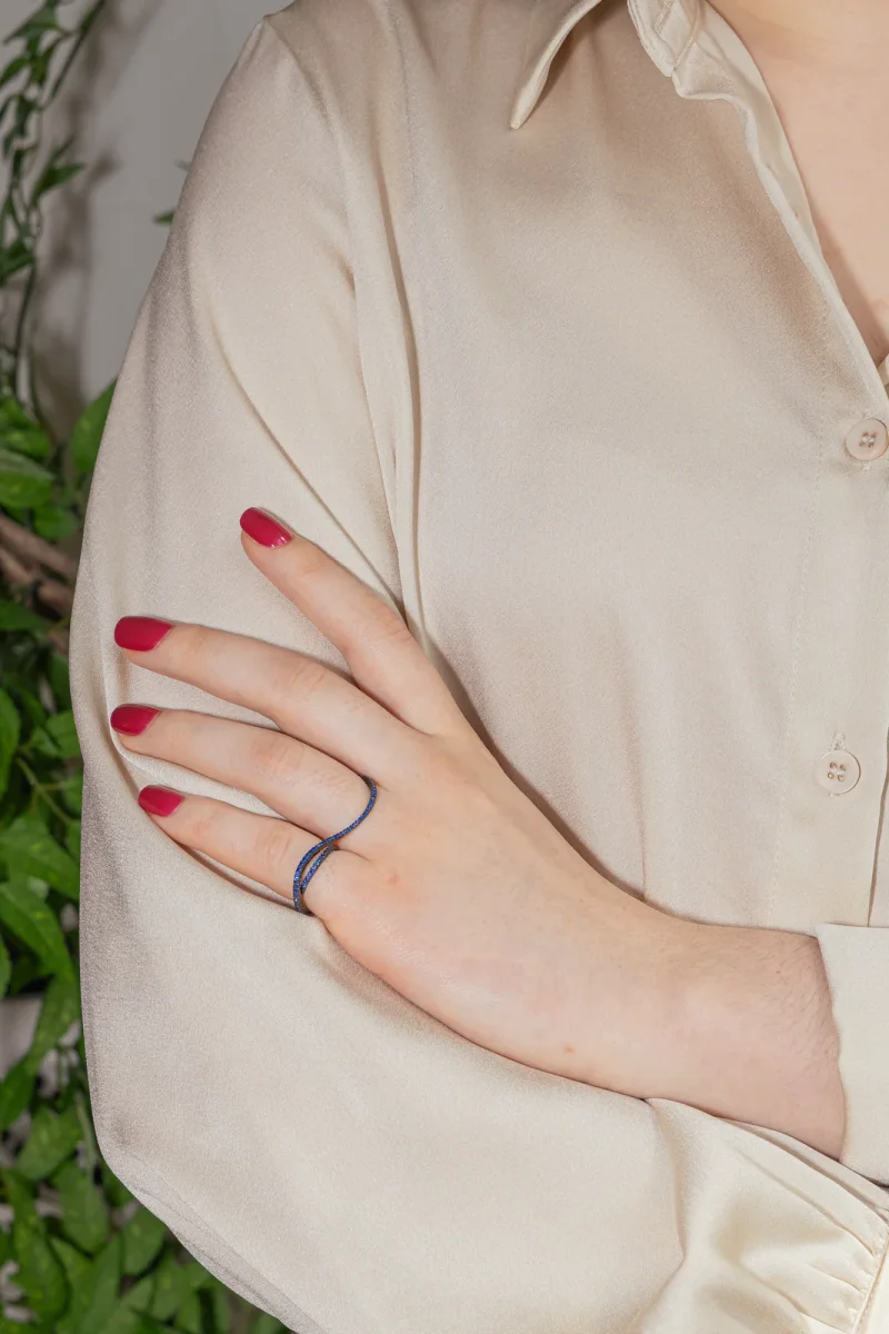 Etername Bague Entrelacs Or noir Saphir – Image 3