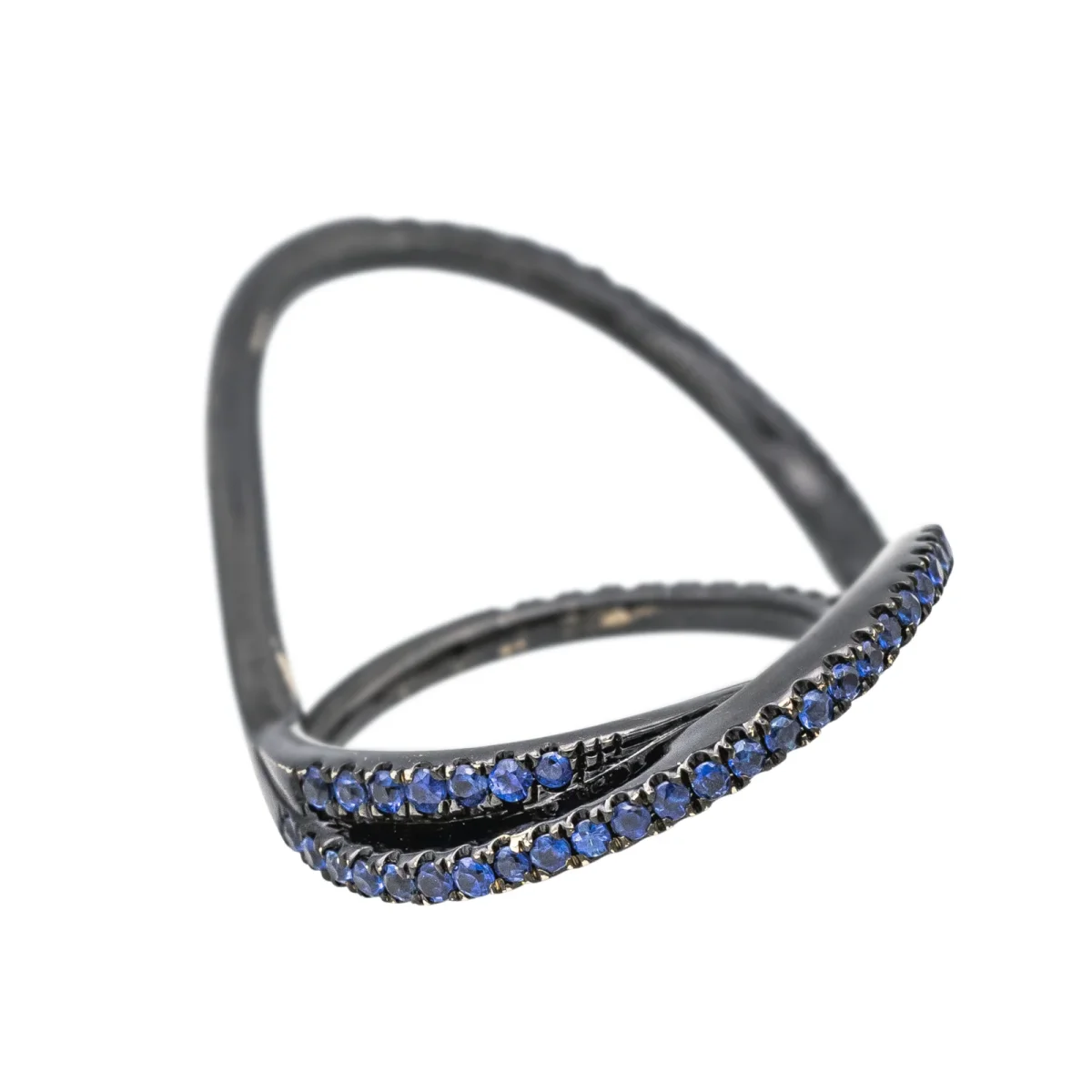 Etername Bague Entrelacs Or noir Saphir – Image 7