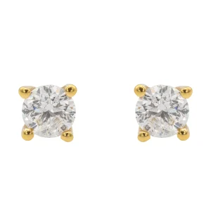 Boucles d'oreilles Puces Or jaune Diamant