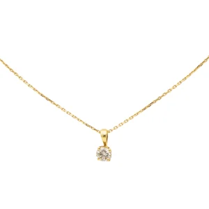 Collier Chaîne + pendentif Or jaune Diamant