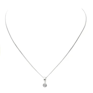 Collier Chaîne + pendentif Or blanc Diamant