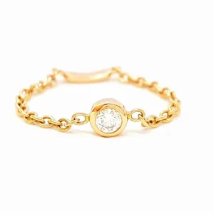 Bague Chaînette Or rose Diamant