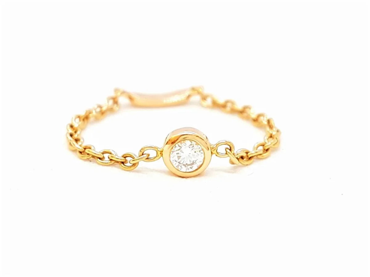 Bague Chaînette Or rose Diamant – Image 2