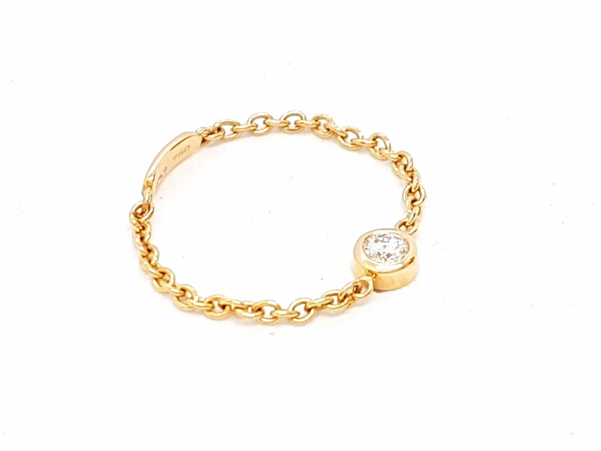 Bague Chaînette Or rose Diamant – Image 3