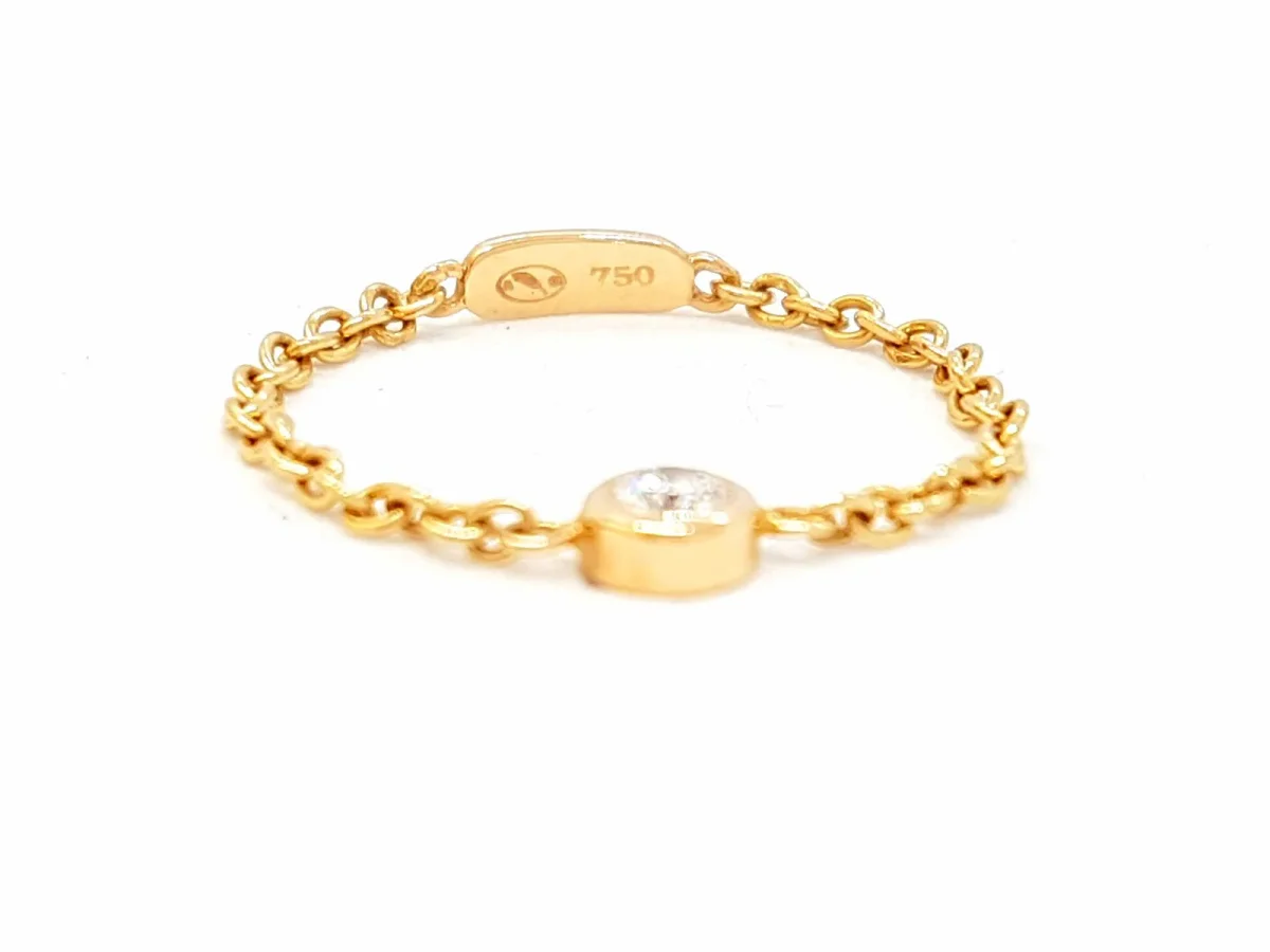 Bague Chaînette Or rose Diamant – Image 5