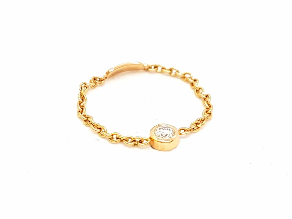 Bague Chaînette Or rose Diamant – Image 7