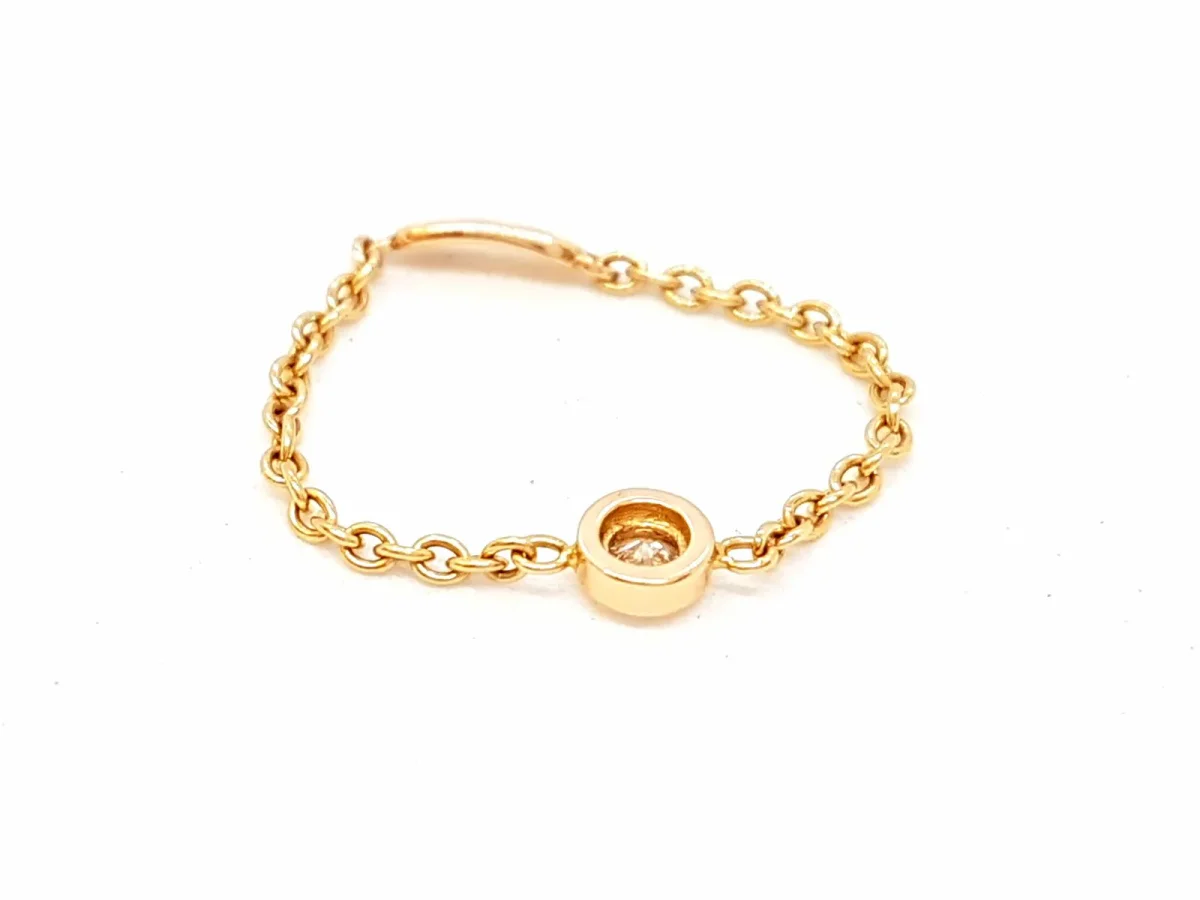 Bague Chaînette Or rose Diamant – Image 8