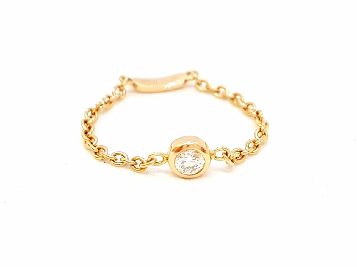 Bague Chaînette Or rose Diamant – Image 9