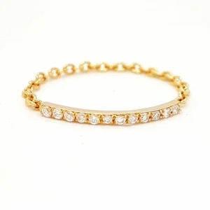 Bague Chaînette Or rose Diamant