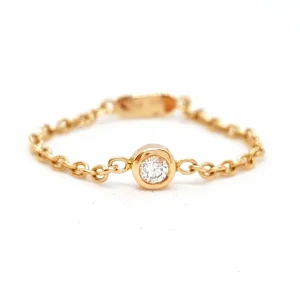 Bague Chaînette Or rose Diamant