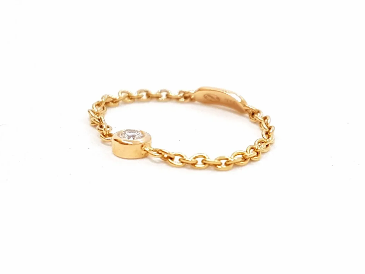 Bague Chaînette Or rose Diamant – Image 6