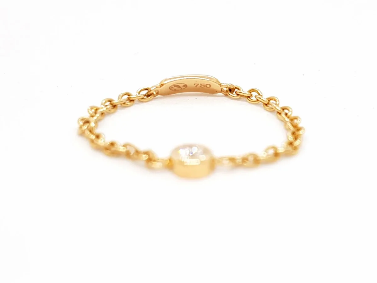 Bague Chaînette Or rose Diamant – Image 8