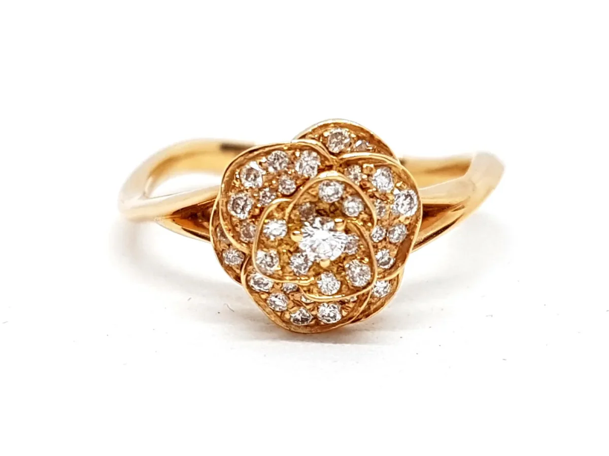 Bague Fleur Or rose Diamant – Image 2