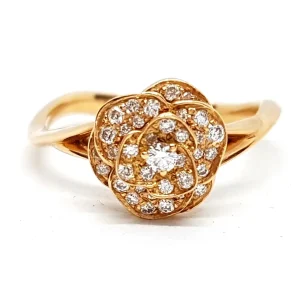 Bague Fleur Or rose Diamant